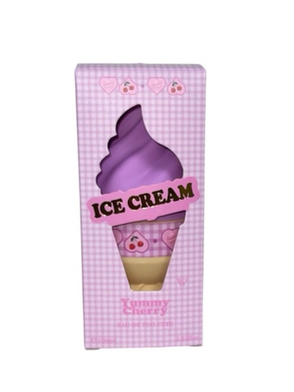 Purple Ice Cream Cone Box - Cute Pink Gingham Packaging